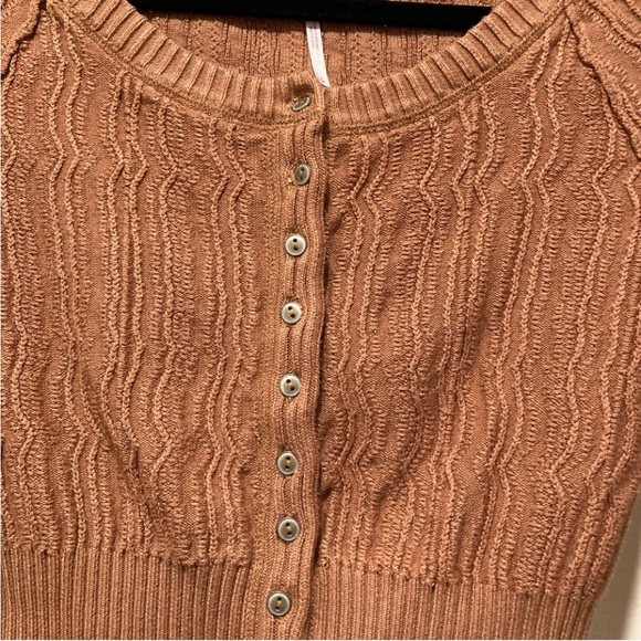 FREE PEOPLE Cinnamon Knit Cardigan Sweater Small NWOT - Picture 4 of 8